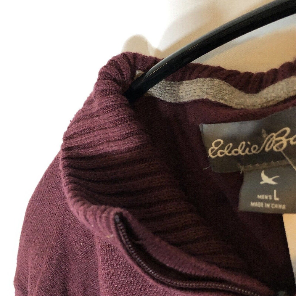 Eddie Bauer Sweater Collared Pullover Maroon Ligh… - image 4